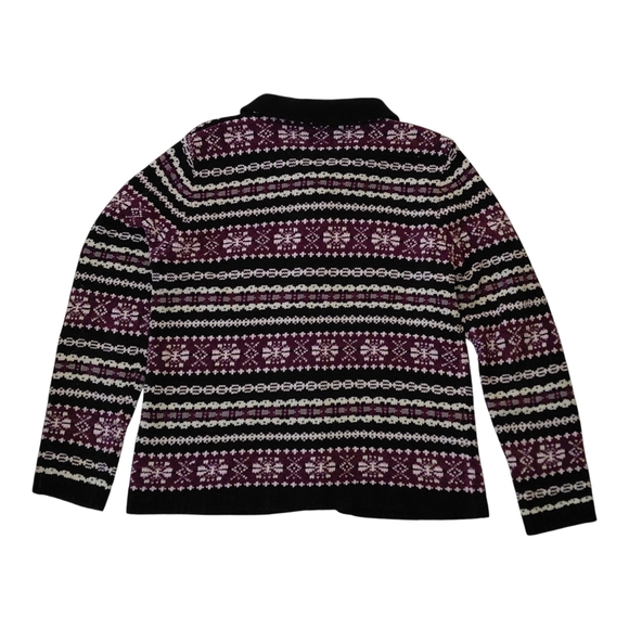 Denver Hayes Black and Purple Knit Cardigan - Picture 3 of 6